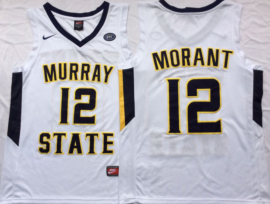NCAA Men Murray State Racers White 12 MORANT